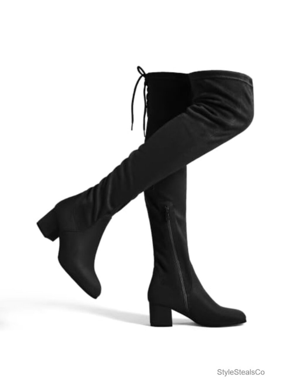 Over The Knee Thigh High Boots Suede Block Heel